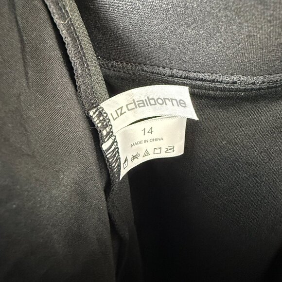 Liz Claiborne Black Ruched One Piece Swimsuit - Size - 14 - Picture 2 of 5